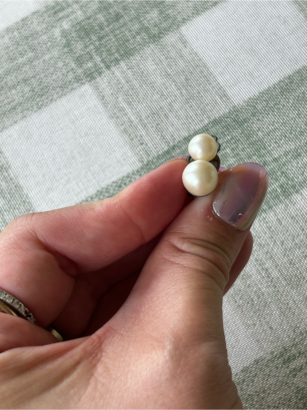 Double Pearl Clip on earrings